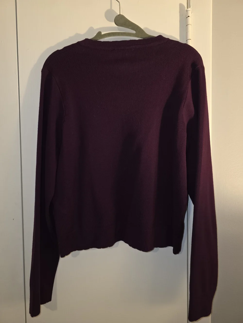 Adrianna Papell Plum Purple Crewneck Cardigan - Picture 2 of 3